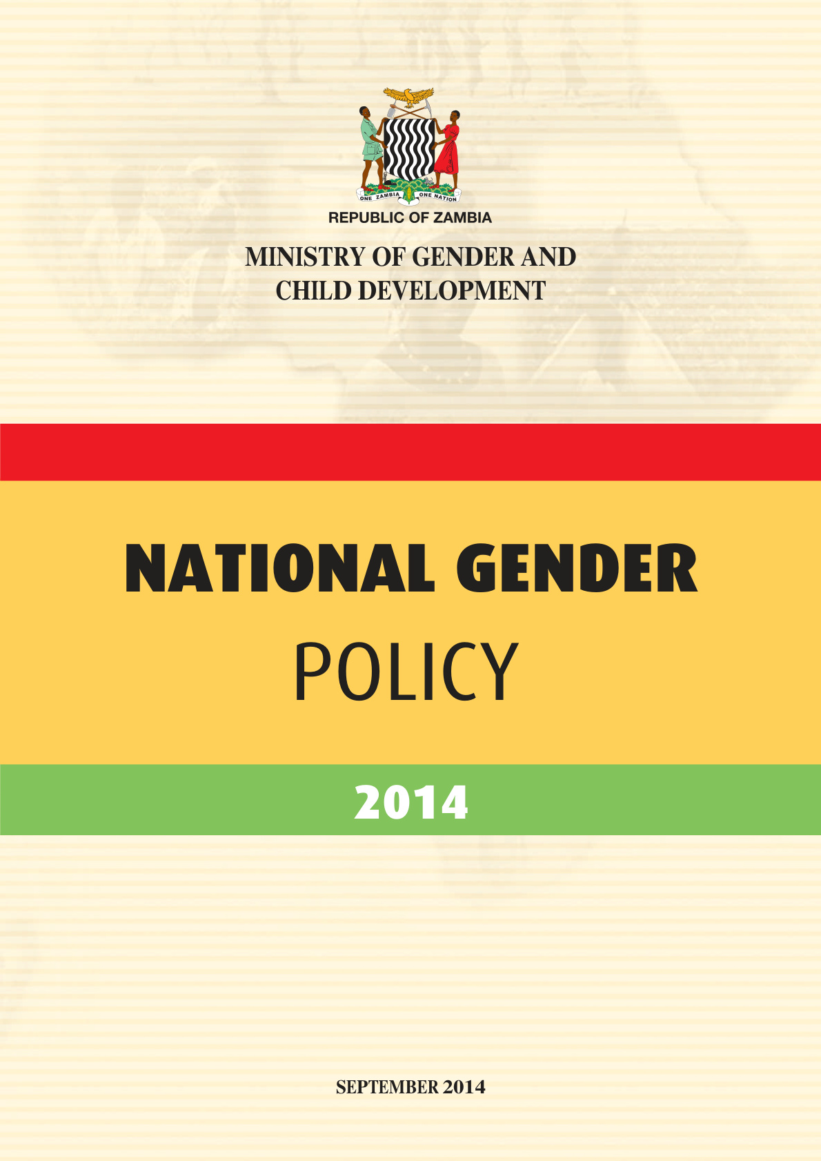 National Gender Policy 2014 cover