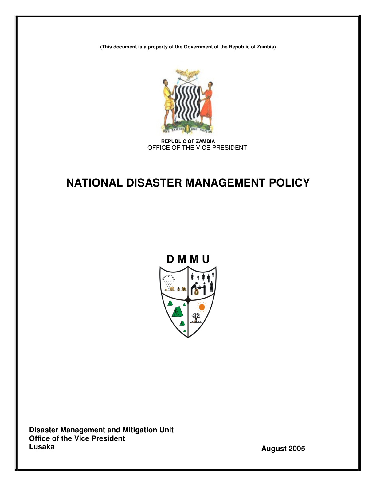 National Disaster Management Policy cover