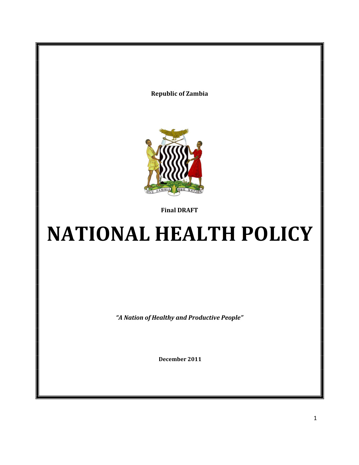 National Health Policy cover