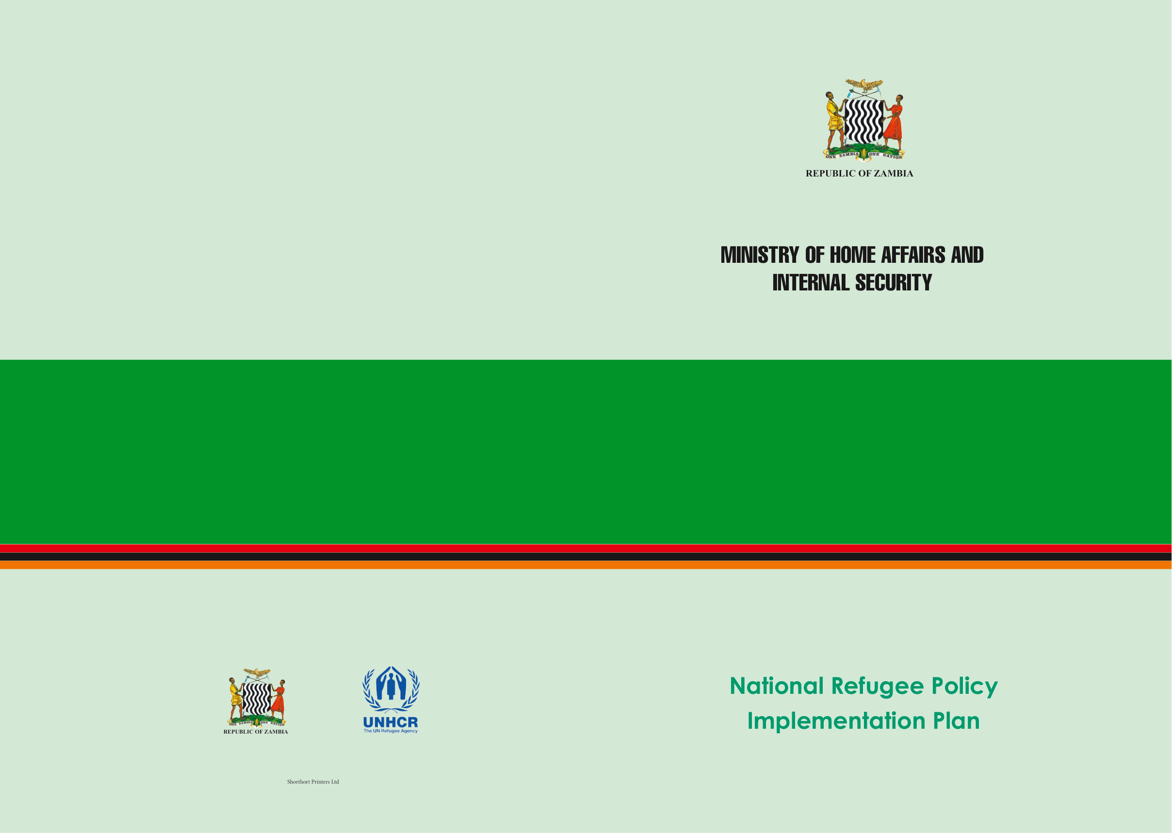 National Refugee Policy Implementation Plan cover