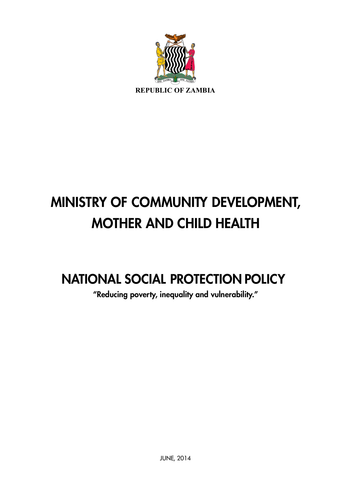 National Social Protection Policy cover