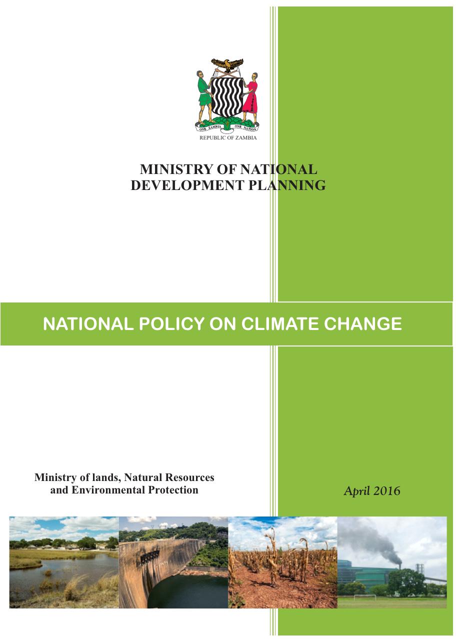 National Policy on Climate Change 2016 cover