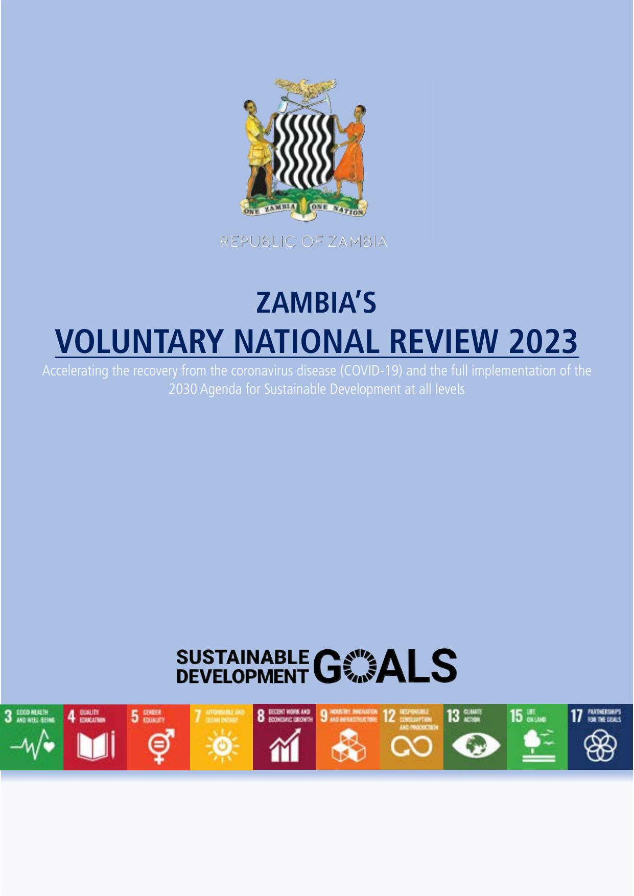 Zambia Voluntary National Review 2023 cover
