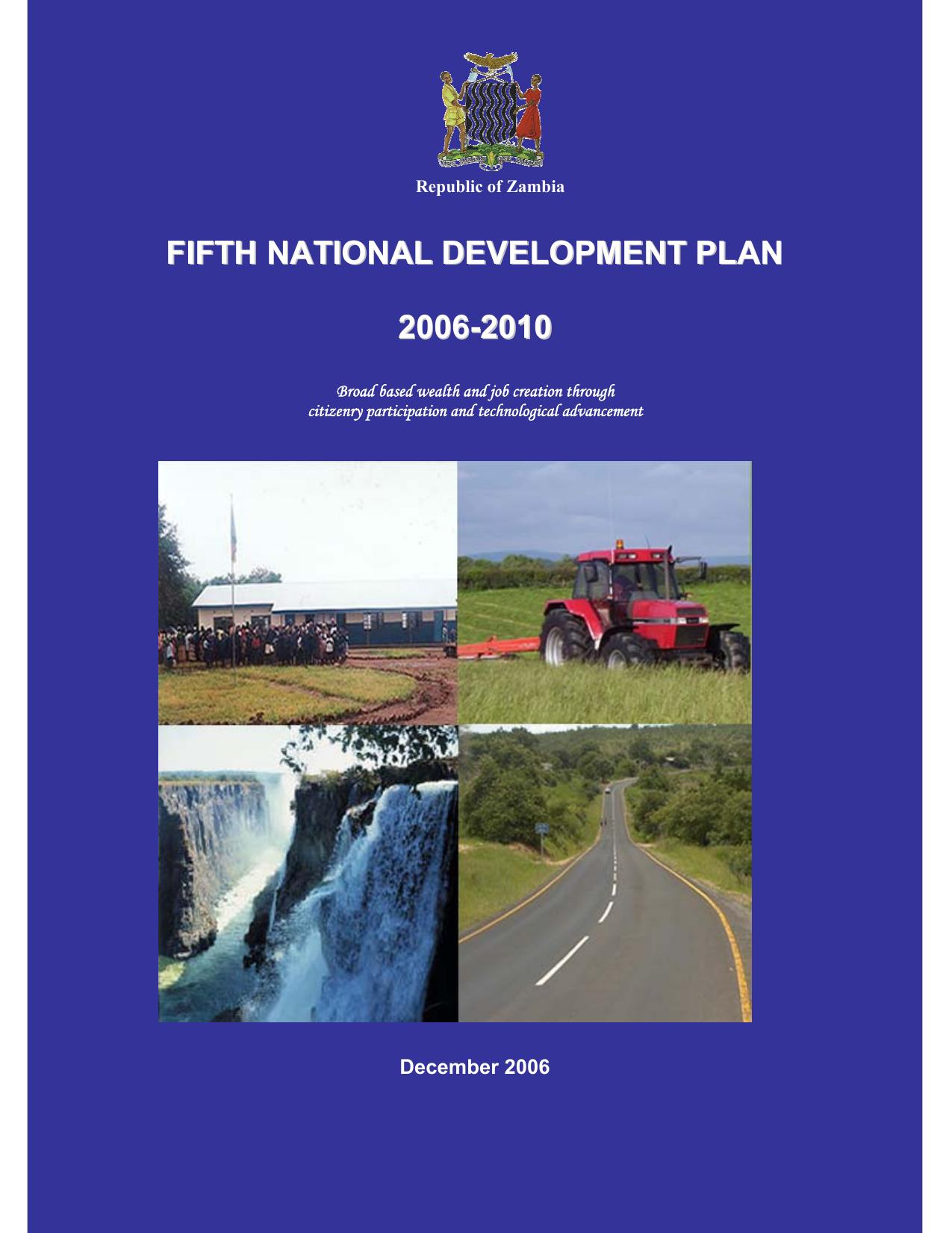 Fifth National Development Plan 2006-2010 cover