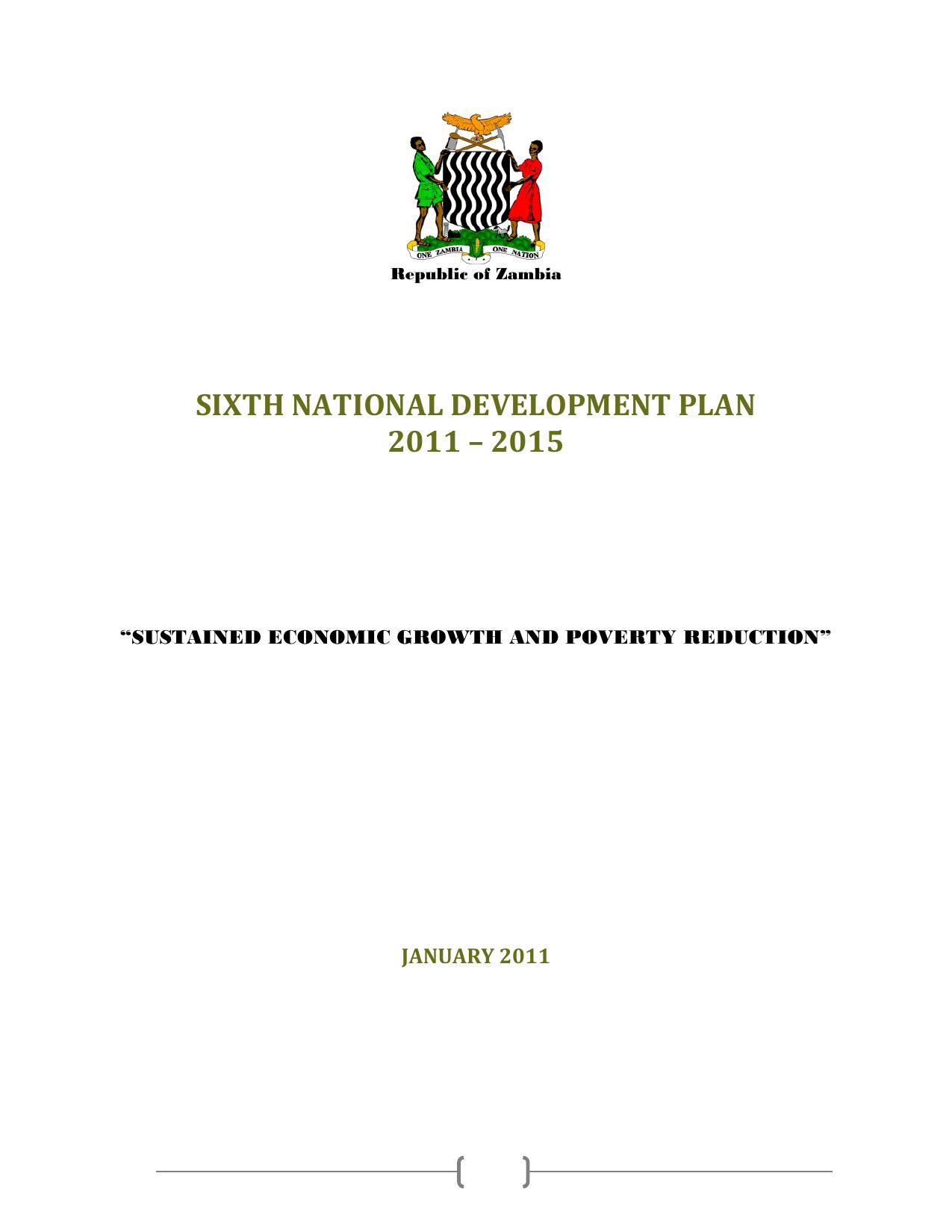 Sixth National Development Plan 2011-2015 cover